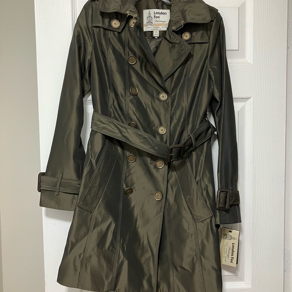 London Fog Women’s Bronze Trench Coat.